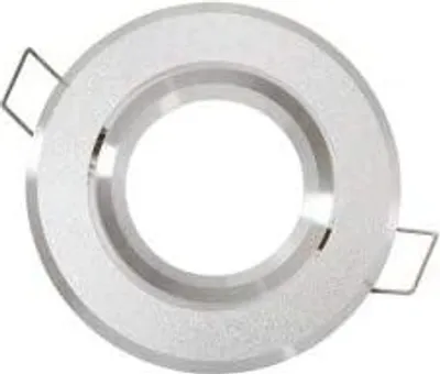 Produktbild von Einbaustrahler GU10 Ø70mm Bohrloch Schwenkbar 35° Alu inkl. GU5.3 Fassung  für LED Leuchtmittel 50mm Silber Sanded Rund
