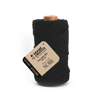 Produktbild von Recycelte Baumwollspule Schwarz 2mm