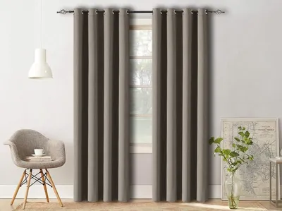 Produktbild von Graubrauner Vorhang OXFORD 140 x 250 cm, Aufhängung: Plisseeband