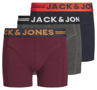 Zdjęcie produktu dla Jack & Jones 12149294_2383_755604_176, Slipy, Bagażnik samochodowy, Dorosły, Męski, Czerwony, Dark Grey Melange