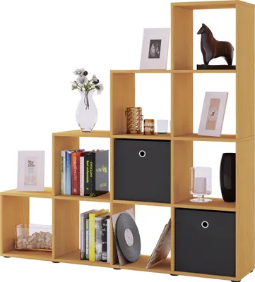 Immagine prodotto di Ripiano in legno in piedi | Scaffale salvaspazio | Dimensioni: H. 139 x W. 143 x D. 29 cm | Elegante ripiano in piedi | Ripiano di stoccaggio | Libreria | Ripiano scala - Napoli