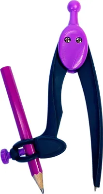 Produktbild von Zirkel mit Stifthalter und Bleistift Lila 360° Geometrie-Schulzirkel Malzirkel