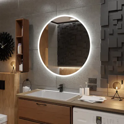 Obrázek produktu pro Kulaté zrcadlo s LED osvětlením a dotykovým spínačem - Delhi - 50 cm