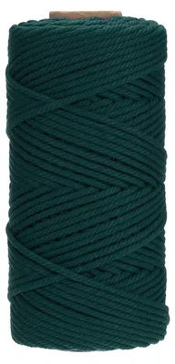 Makramee-Kordel 4 mm x 100 m, Baumwolle, 4-strängig, dunkelgrün