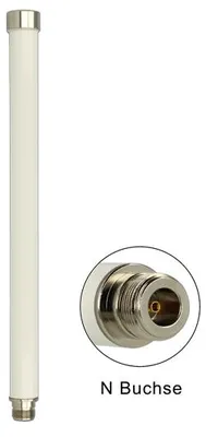 Produktbild von DeLOCK 88821, 8 dBi, 2.4 - 2.4835 / 5.15 - 5.875 GHz, IEEE 802.11a, IEEE 802.11ac, IEEE 802.11b, IEEE 802.11g, IEEE 802.11h, IEEE 802.11n, 50 Ohm, 360°, 23°