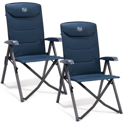 Produktbild von Campingstuhl Klappstuhl Faltstuhl - 2er-Set - Belastbar bis 152 kg - 4 Positionen - Mit Tragetasche