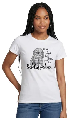 Produktbild von Spreadshirt Schlappohren Hase Kaninchen Widder Frauen T-Shirt, M, Weiß