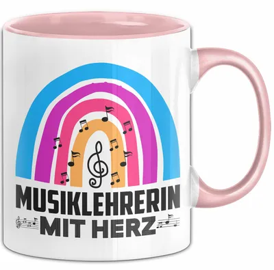 Produktbild von Musiklehrerin Mit Herz Tasse Lustiges Geschenk Für Musik-Lehrerin (Rosa)