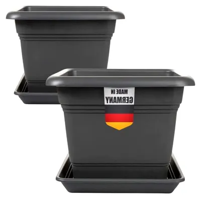 Produktbild von 2er Set Pflanzkübel 48×48 cm, Blumentopf für Außen mit 84 Litern