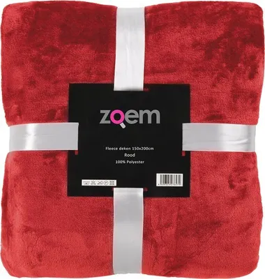 Obrázok produktu pre Unyqoos® Zoem – fleecová deka, mäkká, rozmer 150 x 200 cm, červená, gramáž 280 GSM, 100% polyester