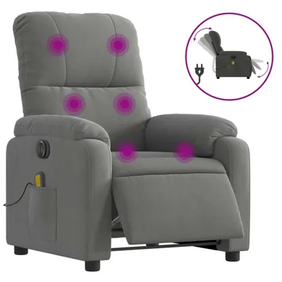 Produktbild von Massagesessel Elektrisch Dunkelgrau Mikrofasergewebe