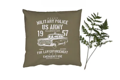 Produktbild von MuchoWow® Zierkissen Sofakissen Wohnzimmer Dekokissen 50x50 cm Mancave - Auto - Polizei - Oldtimer - Komfort - Sofakissen