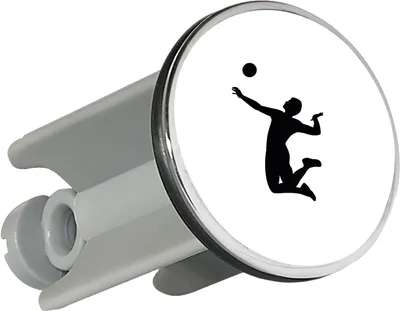 Produktbild von Huuraa Waschbeckenstöpsel Volleyball Silhouette 4cm höhenverstellbar Abflussstopfen Geschenkidee