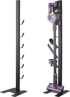 Produktbild von Staubsaugeraufbewahrung, Kompatibel mit V6 V7 V8 V10 V11 V15, Starker Halter mit 6 Haken für schnelle Aufbewahrung von Staubsaugern und Zubehör, Raum sparende Aufbewahrungslösung