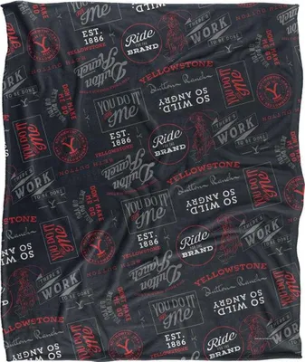 Image de Yellowstone - "You Do It for Me" Couverture, Soyeux, Supersoft TV23867 (Taille unique) (Noir/Rouge/Blanc)