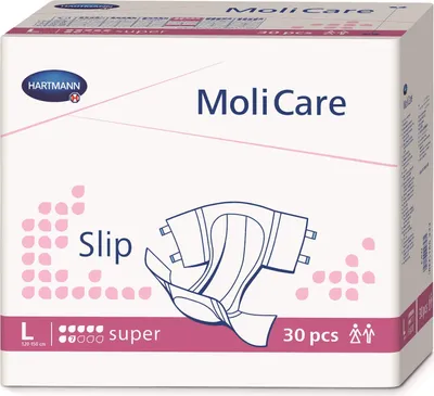 Produktbild von MoliCare® Slip Super Inkontinenz Slip Gr. L – Hüft-/Bauchumfang 120-150 cm, 30 Stück für sicheren Sc
