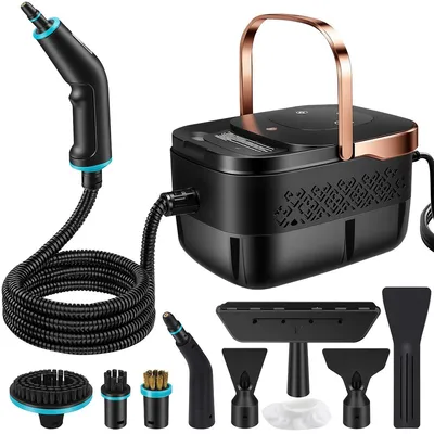 Produktbild von Dampfreiniger, 10-teiliges Dampfreiniger-Set, 5 Geschwindigkeiten, 220–240 V, 901 ml+, geeignet für Küche, Bad, Auto, Fliesen, Glas, Stoff, Möbel