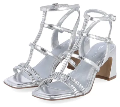 Immagine prodotto di Tamaris, sandali da donna, colore argento, materiali: tessuto e sintetico, taglia: 41