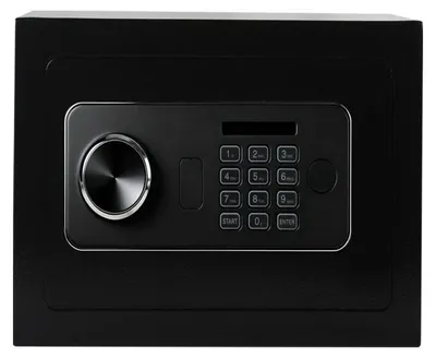 Image de Coffre-fort en acier avec clavier électronique - 31 x 20 x 20 cm - 6 kg - Noir