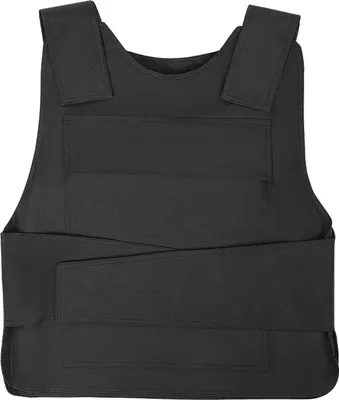 Produktbild von Stichschutzweste - Taktische Sicherheitsweste - Verstellbare Schulter/Taille - Nylon - Handschuhe & Aufbewahrungstasche - Herren - Schwarz