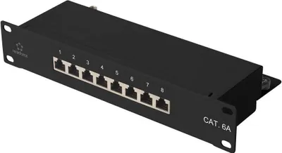 Produktbild von Renkforce RF-4870828 8 Port Netzwerk-Patchpanel 254 mm (10) CAT 6a 1 HE Bestückt