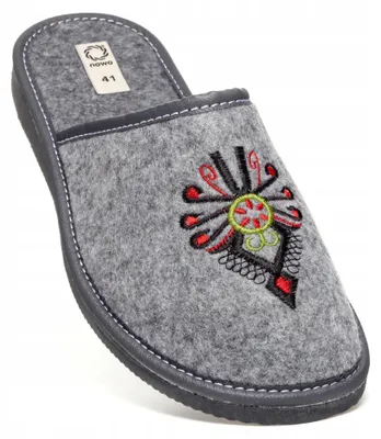 Produktbild von Nowo Herren Filz Pantoffeln mit Parzenica Motiv