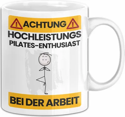 Produktbild von Pilates-Enthusiast Tasse Geschenk Lustiger Spruch Geschenkidee für Pilates-Enthusiast Achtung Hochleistungs Pilates-Enthusiast Bei Der Arbeit (Weiß)