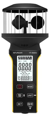 Productafbeelding van Draagbare Digitale Windsnelheidsmeter met Antistoftoets en Oplaadfunctie voor Windvolume, Kou en Temperatuur