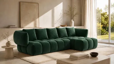 Produktbild von Kaiser Möbel Ecksofa L-Form, Veloursstoff Bluvel, Grün, Rechts, SEVIO L