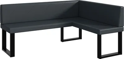 Produktbild von MEBLINI Eckbank für Esszimmer - Küchenbank - Essecke - Sitzecke Küche - ERIC - U-Beine 128x168x87cm Rechts - Dunkelgrau Kunstleder