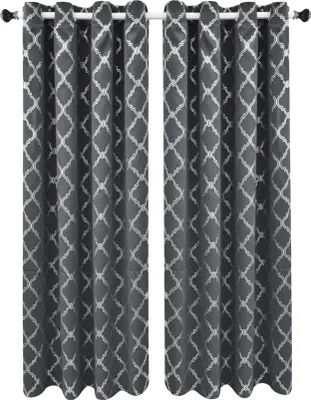 Obrázek produktu pro Topchances Sada 2 záclon 132x240cm Neprůhledné záclony Očka do ložnice Tepelné záclony Balkonová ochrana soukromí Sluneční clona, tmavě šedá