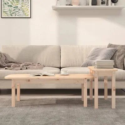 Obrázek produktu pro Maison Exclusive – 2dílná sada konferenčních stolků z masivního borového dřeva