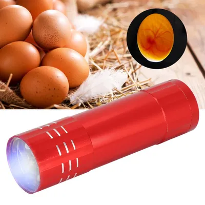 Obrázok produktu pre Lampa na prehliadanie vajec s chladným svetlom, 9 LED diód, červená | Lampa na kontrolu znášky pre sliepky, kačice a husi