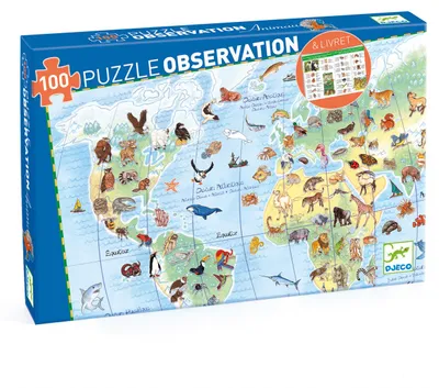 Image de Puzzle d'observation Animaux du monde, Djeco
