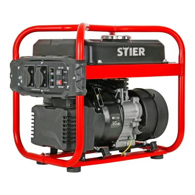 Produktbild von STIER Inverter Stromerzeuger SNS-200, Strom Generator, 10l Tankvolumen, 23 kg, Stromerzeuger Benzin leise 65 dB(A), 4-Takt Motor, Inverter Stromaggregat, Ölsensor, Laufzeit bis 10 Std., max. 2000 W