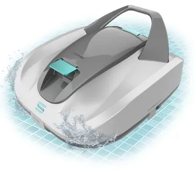 Image de Cecotec Robot Nettoyeur de Fond de Piscine sans Fil Conga Pooldroid 3000 FloorMaster. Double Moteur, Aspiration 100 l/min