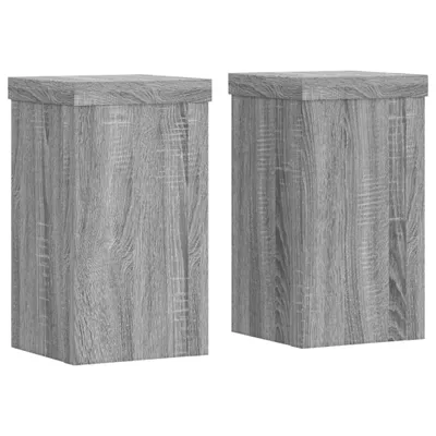 Produktbild von Pflanzenständer 2 Stk. Grau Sonoma 10x10x18 cm Holzwerkstoff