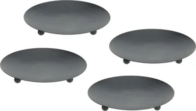Immagine prodotto di Set di 4 candele rotonde Ø 12 cm - nero - portacandele a colonna (grande)