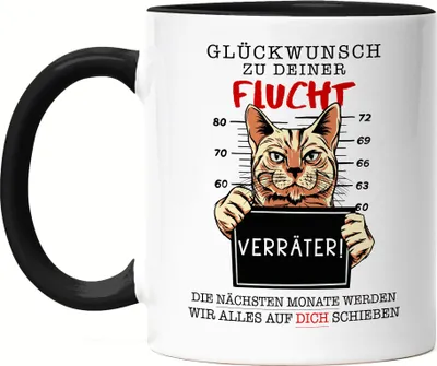 Produktbild von Glückwunsch Zu Deiner Flucht Verräter Tasse Schwarz Job Chef Team Kündigung Arbeitskollegen Angestellte Arbeit Kündigung