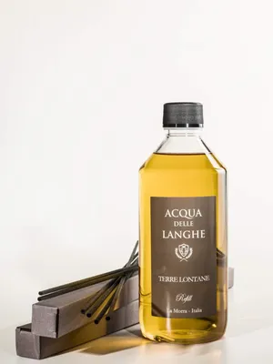 Immagine prodotto di Acqua delle Langhe - Terre Lontane - Náplň do domácej vône - Aroma difuzér s tyčinkami - 500 ml - Osviežovač vzduchu Difuzér tyčinky