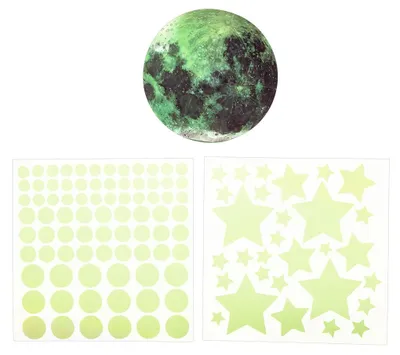 Produktbild von Nachtleuchtende Wandsticker Mond und Sterne