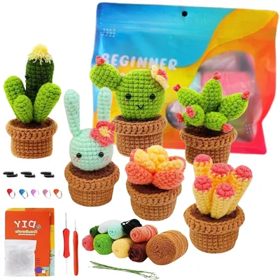 Obrázek produktu pro Sady pro začátečníky – Ergonomické háčkování – Kvalitní příze – Kreativní sada – Amigurumi – Podrobný návod – Háčky