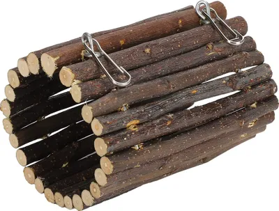Produktbild von Hamster Kauspielzeug hängender Tunnel Brücke Apfelholz mit Haken für Kleintier Käfig