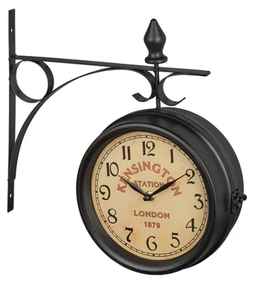 Image de Horloge de gare double face RD39586 noir, 22cm