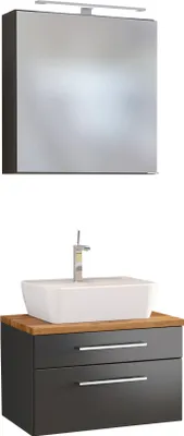 Produktbild von Held Möbel Waschtisch-Set Davos 60 cm graphit/matt grau