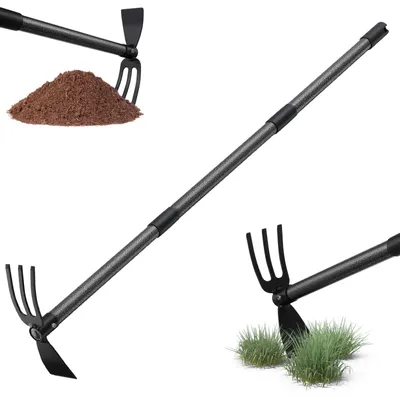 Image de Omgoods - Bêche de jardin de 116 cm avec manche - Outil de jardin multifonctionnel pour le désherbage et l'entretien