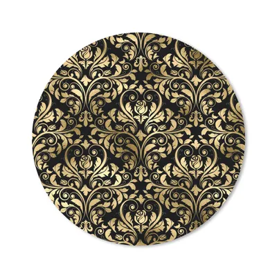 Produktbild von MuchoWow® Mauspad Mousepad Muster - Barock - Gold - Schwarz 30x30 cm - Mousepads - Maus Mat - Pad - Mausunterlage - Tischunterlage - Schreibtischmatten