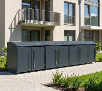 Produktbild von Westmann Metall Mülltonnenbox Moderna 7 7x240 L Anthrazit 83x489x135 cm
