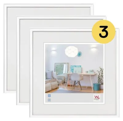 Produktbild von walther design Bilderrahmen weiss 20 x 20 cm 3er Pack, New Lifestyle Kunststoffr