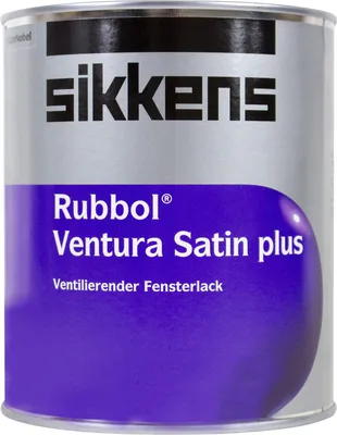 Produktbild von Sikkens Rubbol Ventura Satin Plus, Fenster, Holz, Satiniert-glänzende Oberfläche, Weiß, White, Alkydlack, Lösungsmittelbasiert